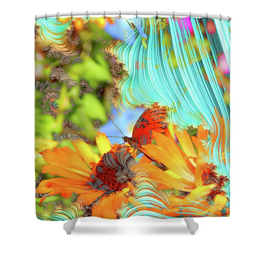 Butterfly Ready for Take off - Shower Curtain