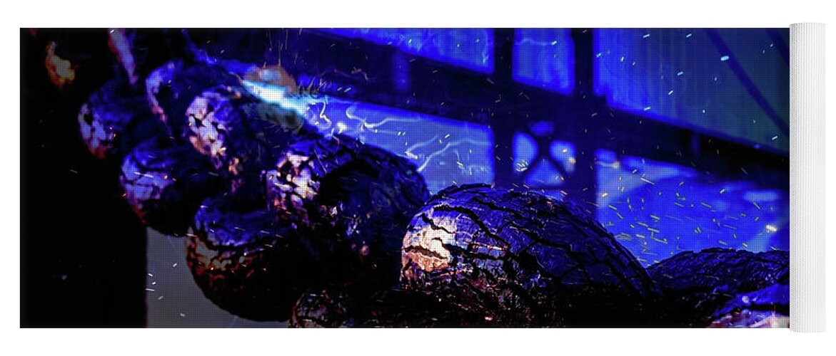 Chain in San Francisco and Golden Gate Bridge Night Art - Yoga Mat