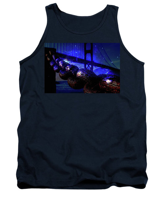 Chain in San Francisco and Golden Gate Bridge Night Art - Tank Top