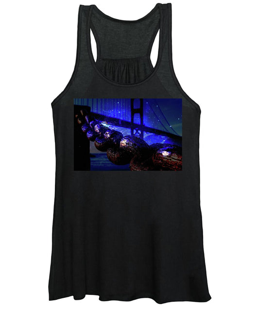 Chain in San Francisco and Golden Gate Bridge Night Art - Women's Tank Top