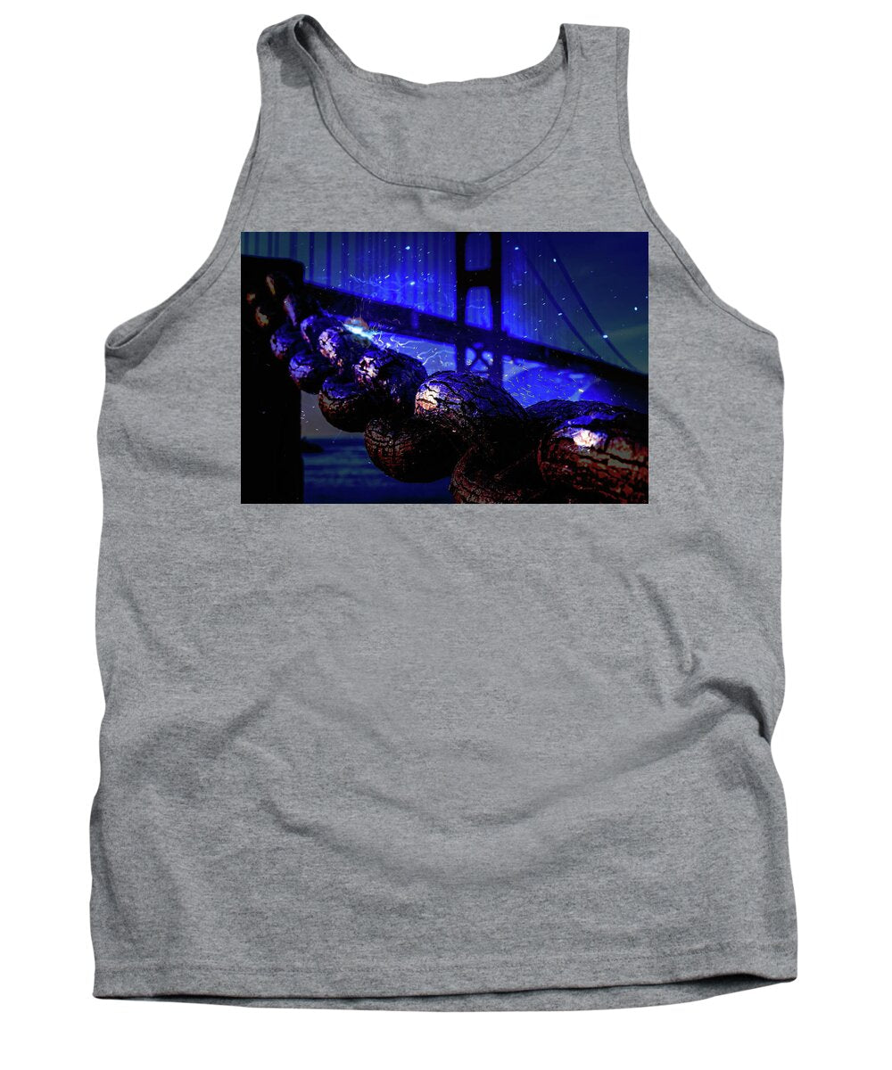 Chain in San Francisco and Golden Gate Bridge Night Art - Tank Top