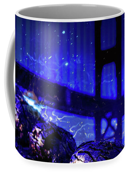 Chain in San Francisco and Golden Gate Bridge Night Art - Mug