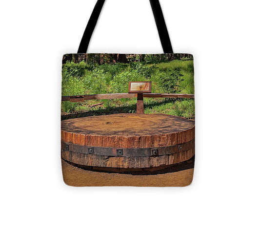 Chopped up Slice of a Giant Sequoia Display - Tote Bag