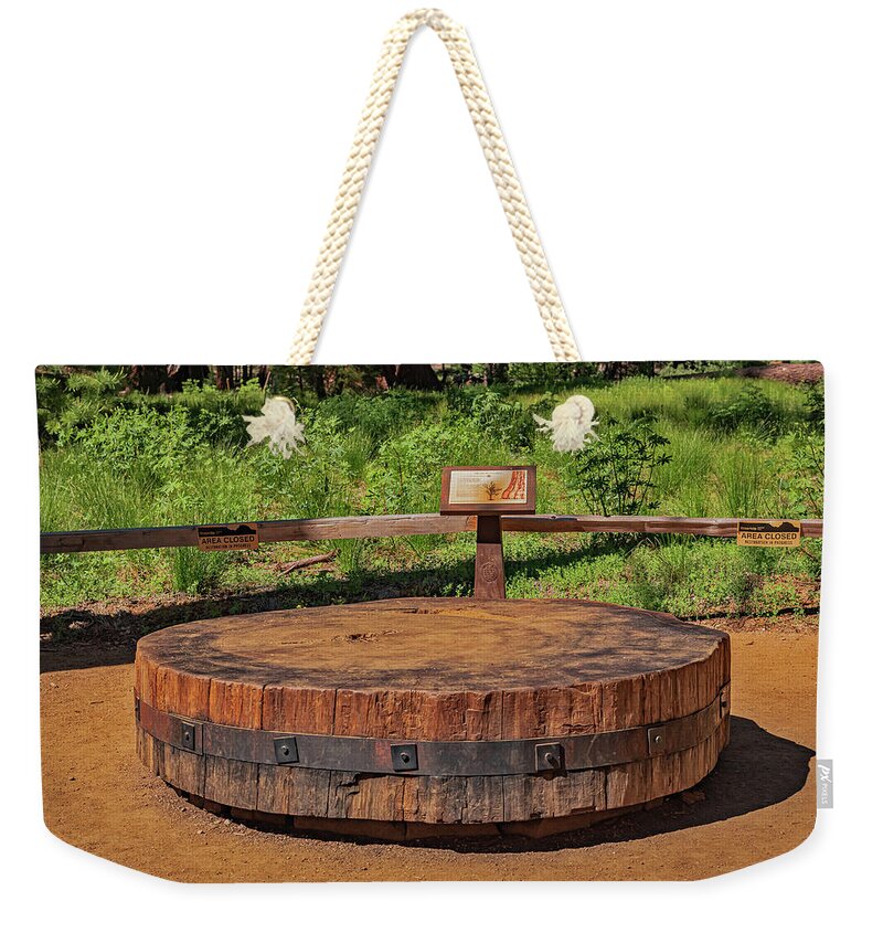 Chopped up Slice of a Giant Sequoia Display - Weekender Tote Bag