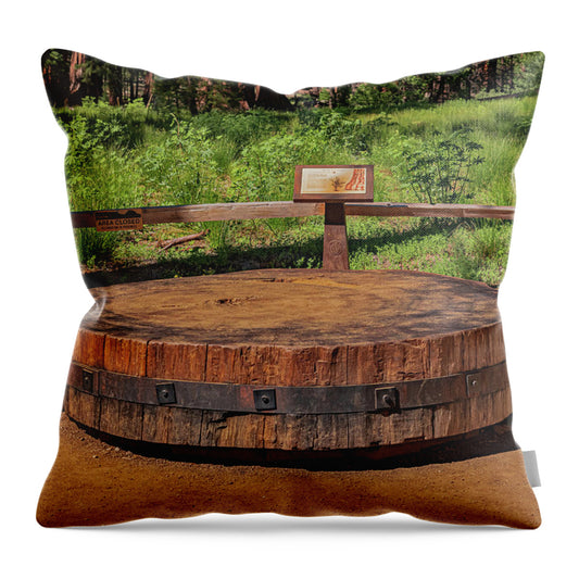 Chopped up Slice of a Giant Sequoia Display - Throw Pillow