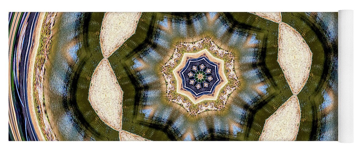 Circles of Light and Flowers Patterns - Yoga Mat