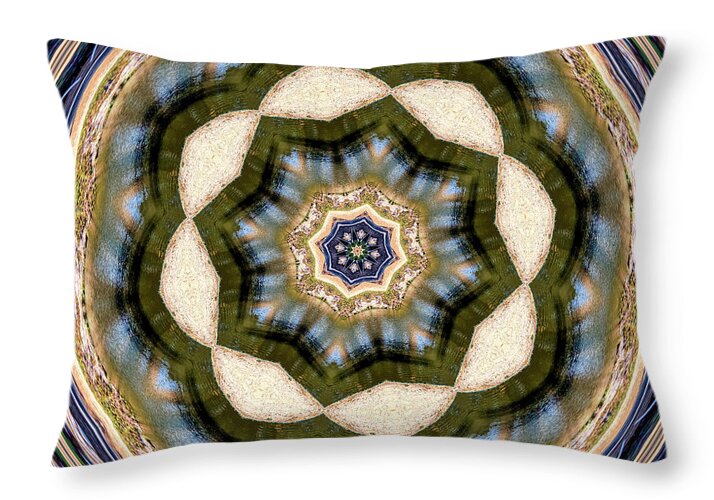 Circles of Light and Flowers Patterns - Throw Pillow