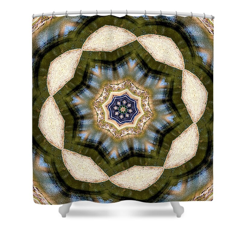 Circles of Light and Flowers Patterns - Shower Curtain