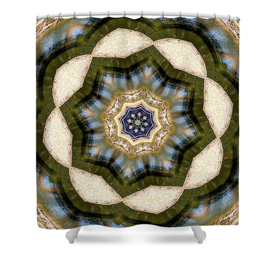 Circles of Light and Flowers Patterns - Shower Curtain