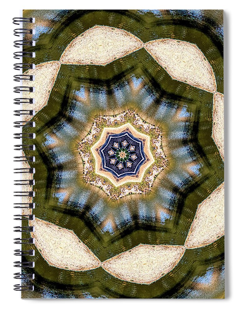 Circles of Light and Flowers Patterns - Spiral Notebook