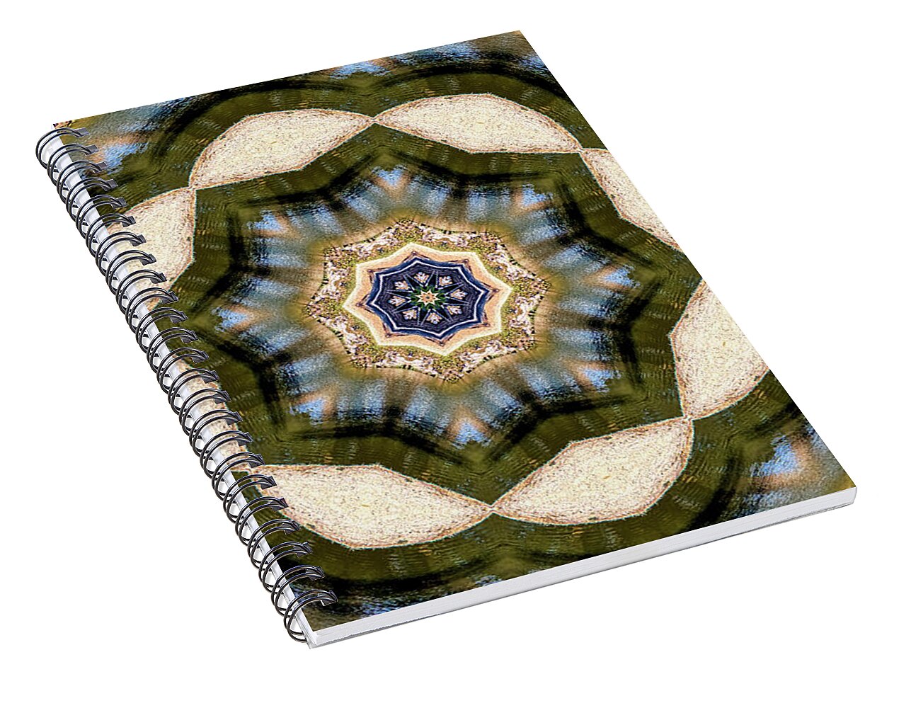 Circles of Light and Flowers Patterns - Spiral Notebook