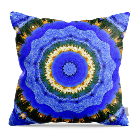 Circling Pines Abstract Kaleidoscope - Throw Pillow