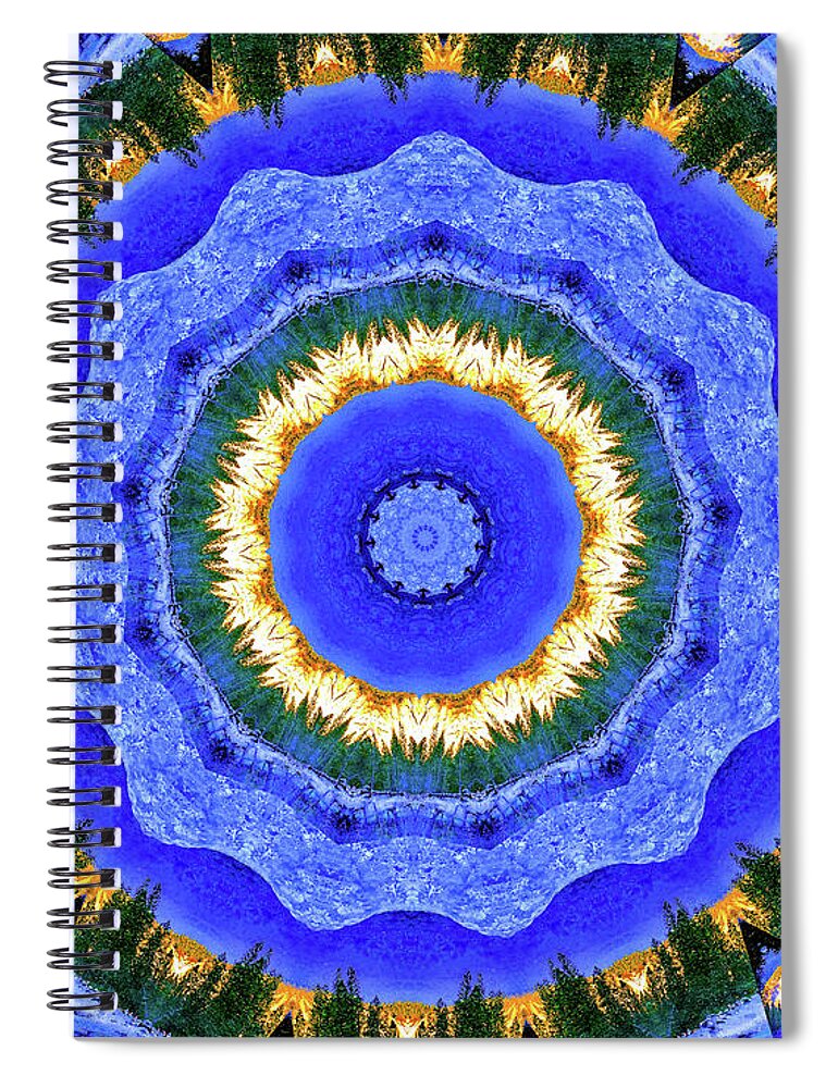 Circling Pines Abstract Kaleidoscope - Spiral Notebook