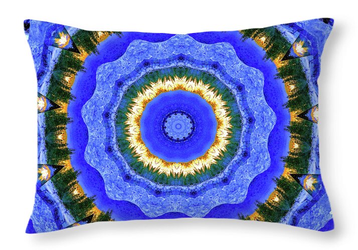 Circling Pines Abstract Kaleidoscope - Throw Pillow