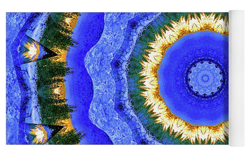 Circling Pines Abstract Kaleidoscope - Yoga Mat