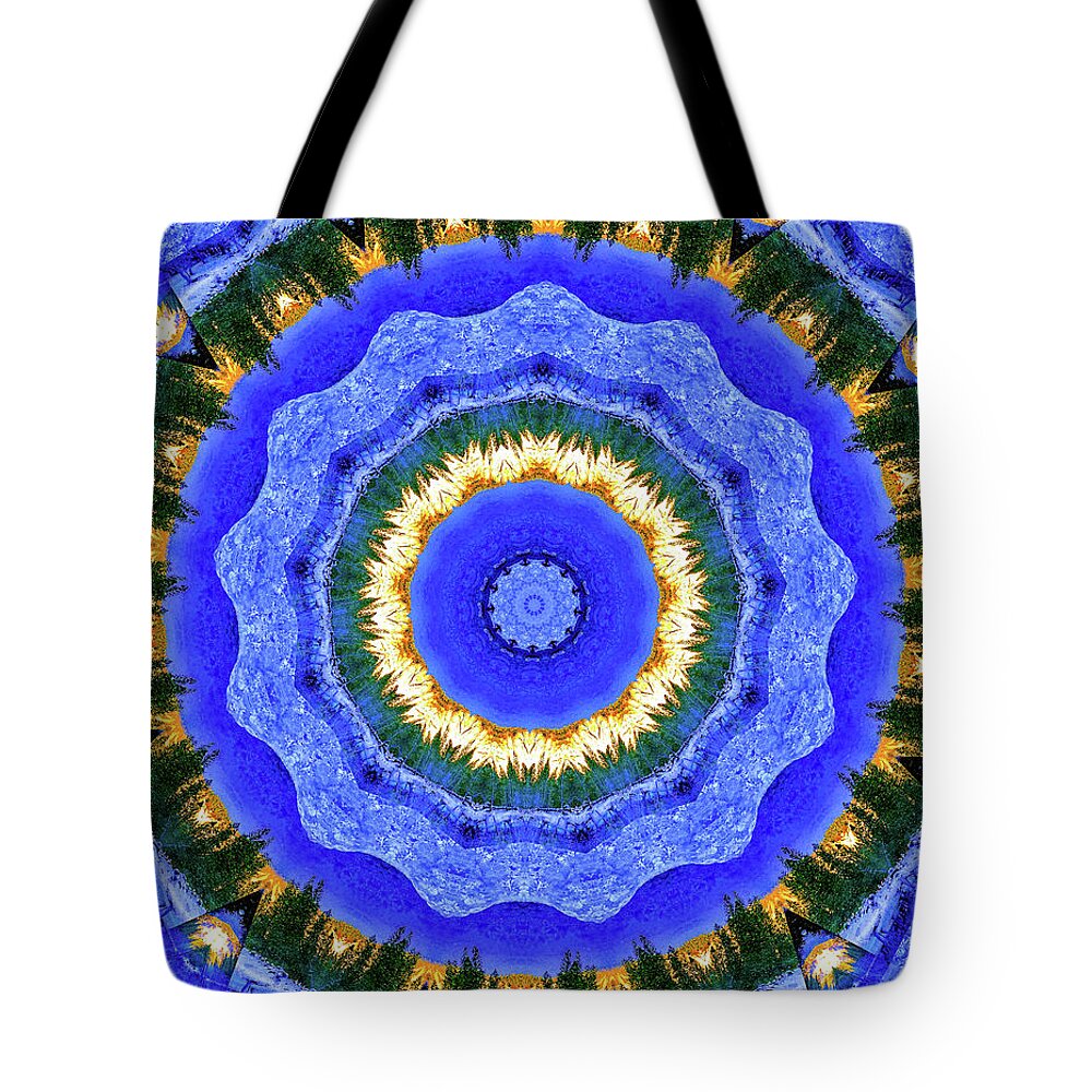 Circling Pines Abstract Kaleidoscope - Tote Bag