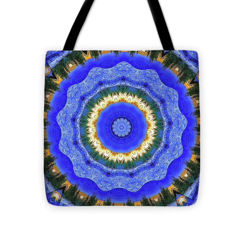 Circling Pines Abstract Kaleidoscope - Tote Bag