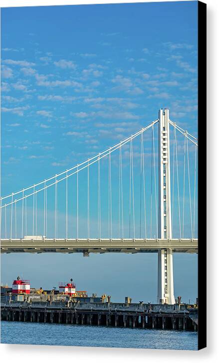 Close up of San Francisco Oakland Bay Bridge - Canvas Print