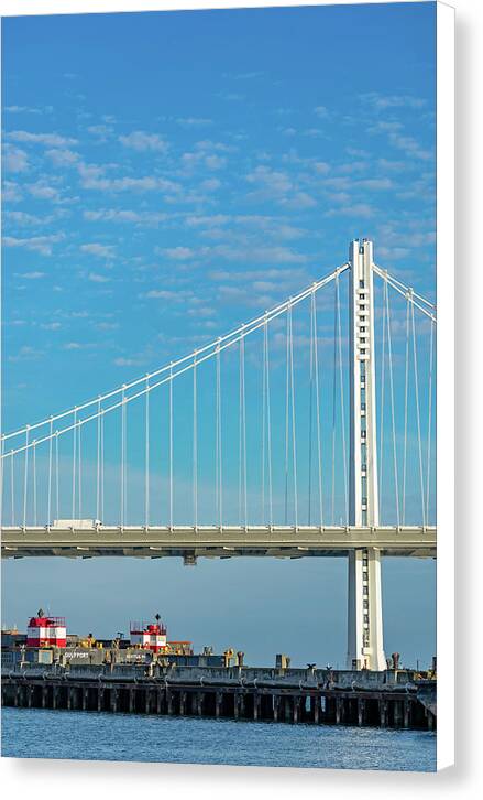 Close up of San Francisco Oakland Bay Bridge - Canvas Print