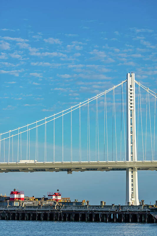 Close up of San Francisco Oakland Bay Bridge - Art Print