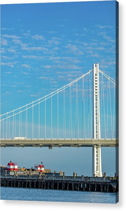 Close up of San Francisco Oakland Bay Bridge - Acrylic Print