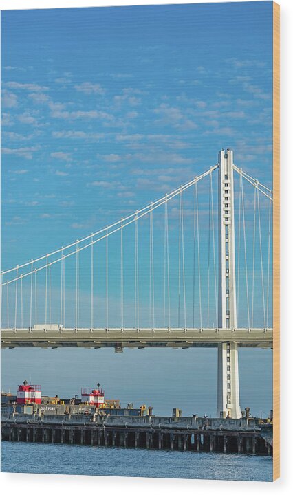 Close up of San Francisco Oakland Bay Bridge - Wood Print