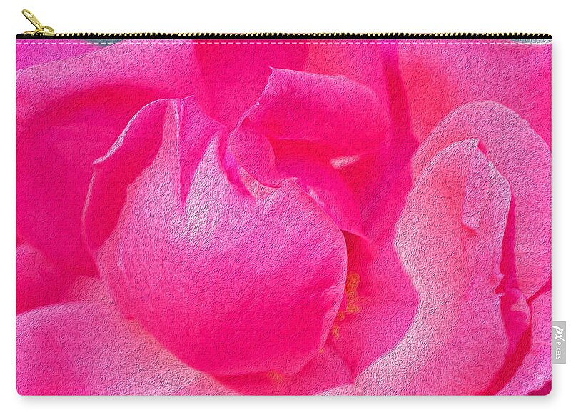Closeup of a Wonderful Pink Rose  - Zip Pouch
