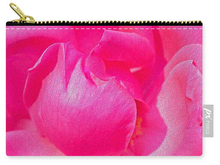 Closeup of a Wonderful Pink Rose  - Zip Pouch