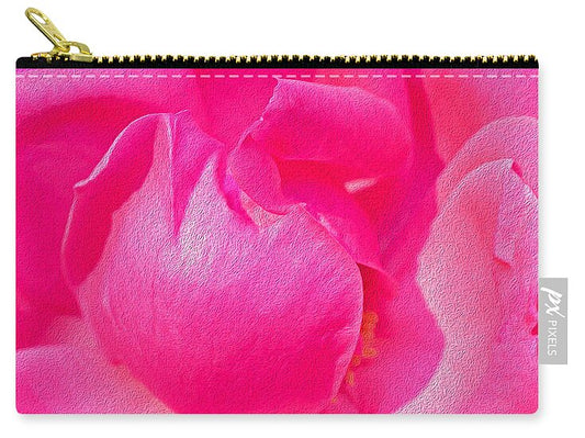 Closeup of a Wonderful Pink Rose  - Zip Pouch