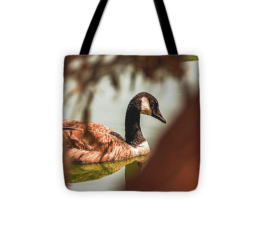 Contemplative Goose on Water - Tote Bag
