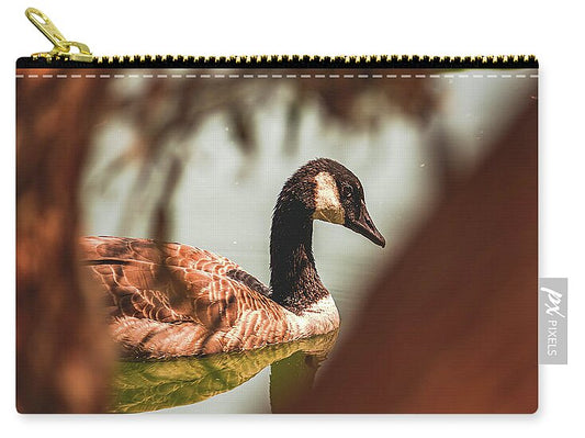 Contemplative Goose on Water - Zip Pouch