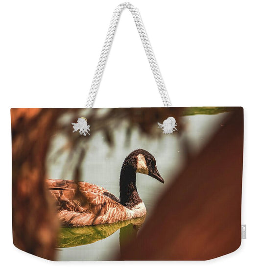 Contemplative Goose on Water - Weekender Tote Bag