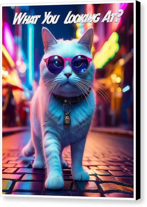 Cool Cat in Sunglasses - Canvas Print