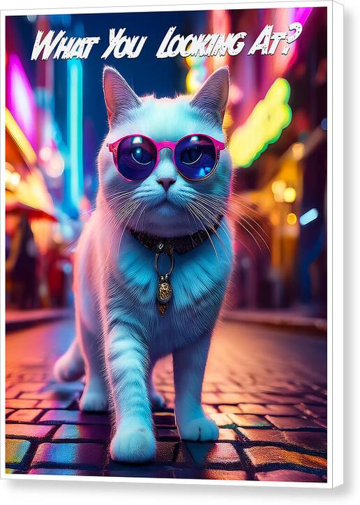 Cool Cat in Sunglasses - Canvas Print