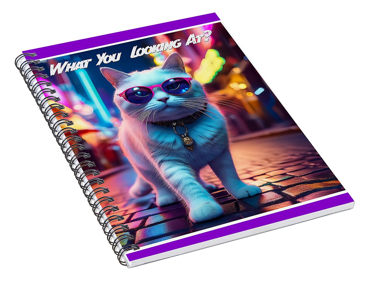 Cool Cat in Sunglasses - Spiral Notebook