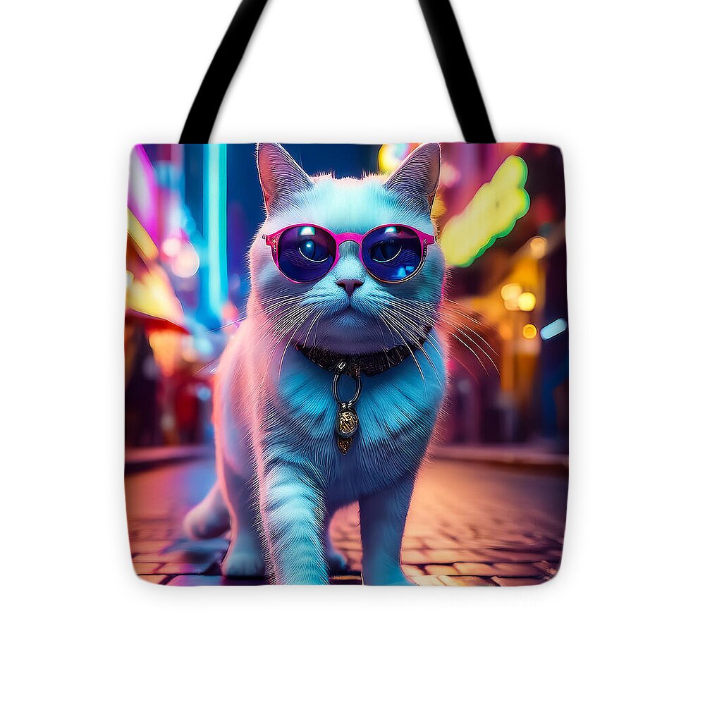 Cool Cat in Sunglasses - Tote Bag