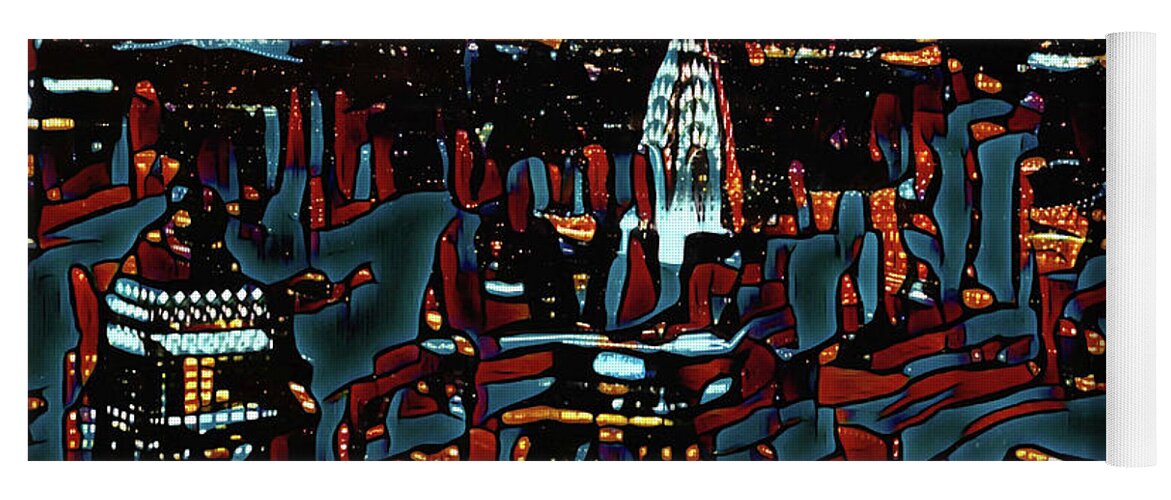 Cool Streaks of NYC Buildings - Yoga Mat