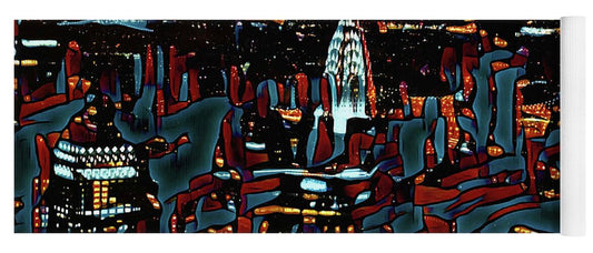 Cool Streaks of NYC Buildings - Yoga Mat
