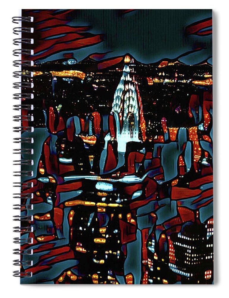 Cool Streaks of NYC Buildings - Spiral Notebook