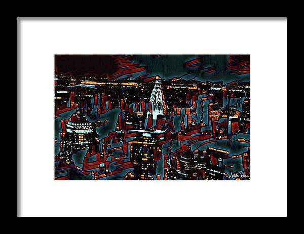 Cool Streaks of NYC Buildings - Framed Print