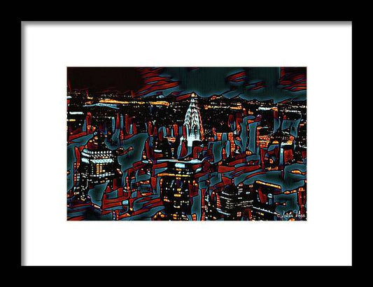 Cool Streaks of NYC Buildings - Framed Print