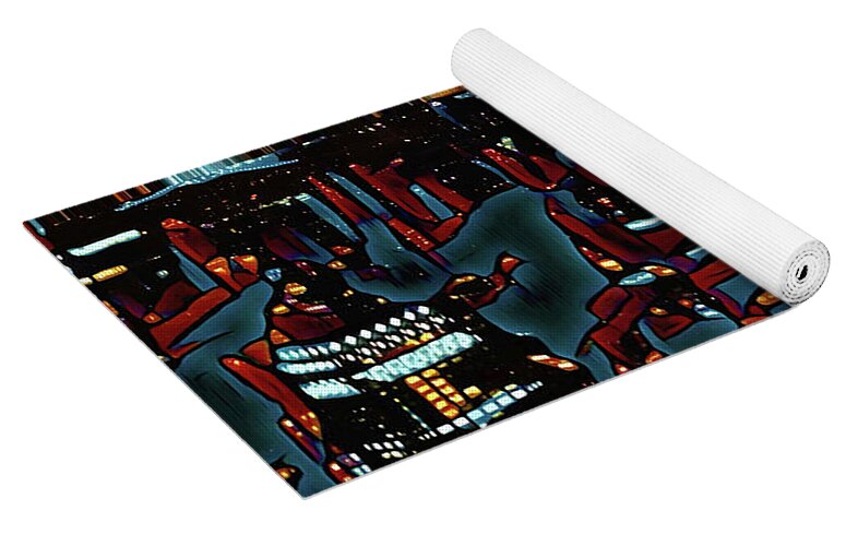 Cool Streaks of NYC Buildings - Yoga Mat