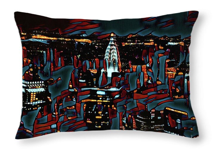 Cool Streaks of NYC Buildings - Throw Pillow