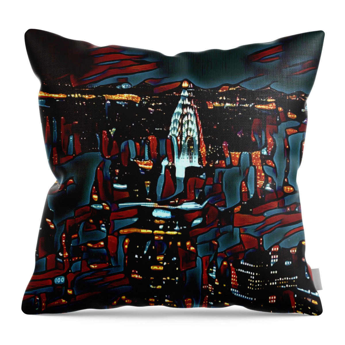 Cool Streaks of NYC Buildings - Throw Pillow