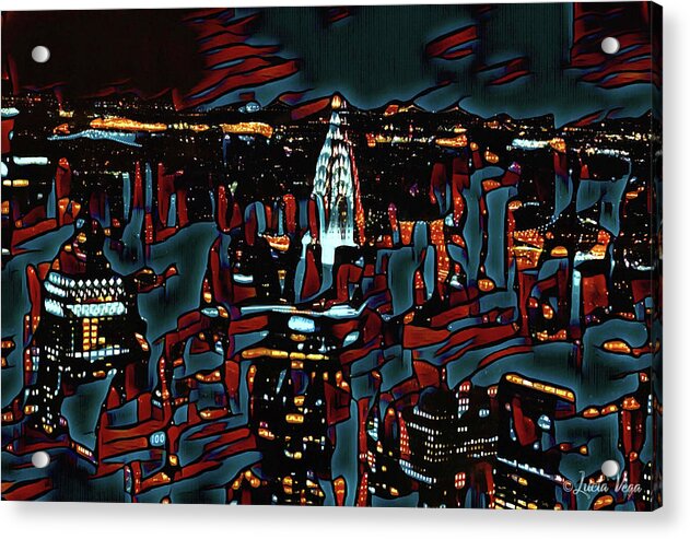Cool Streaks of NYC Buildings - Acrylic Print