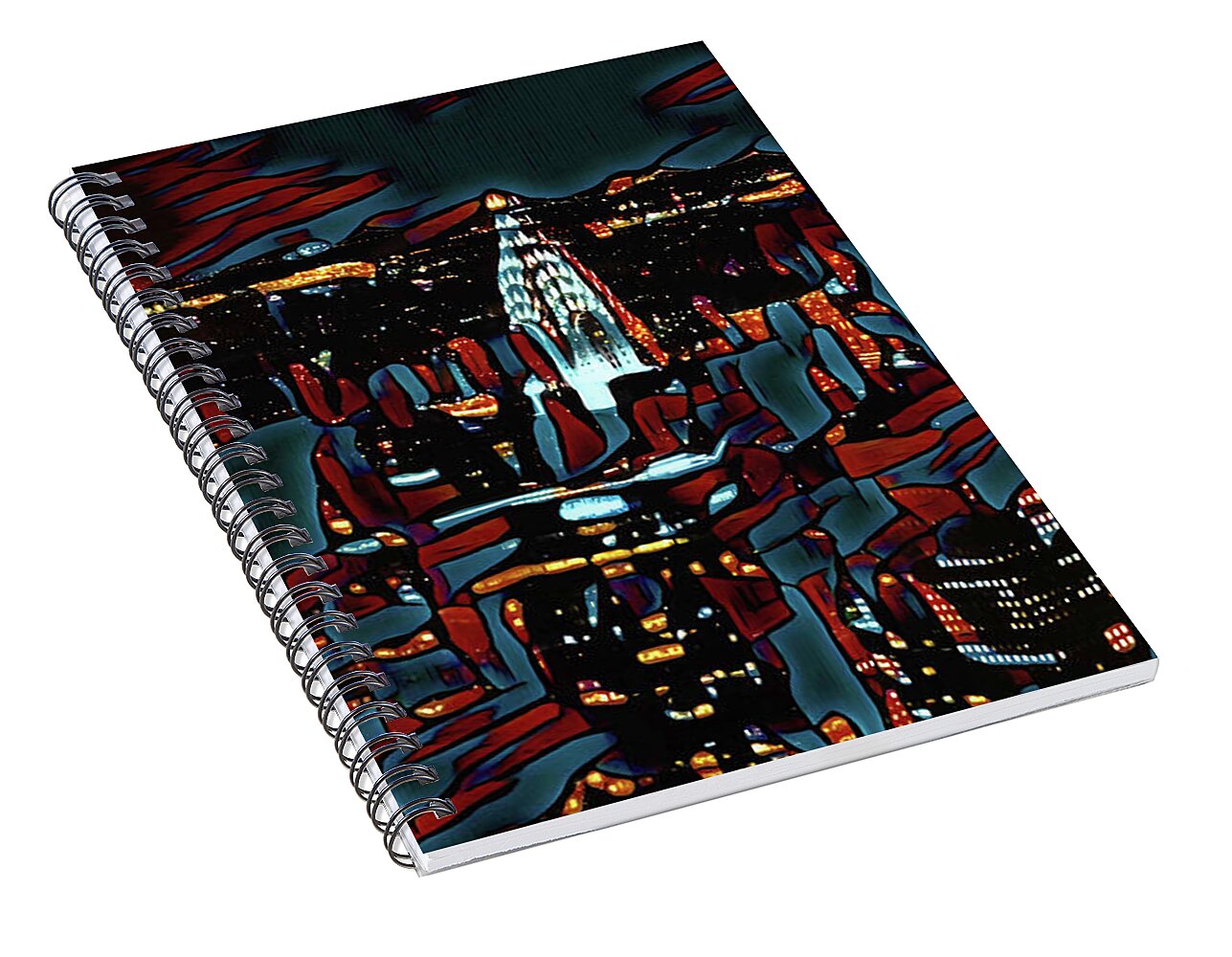 Cool Streaks of NYC Buildings - Spiral Notebook