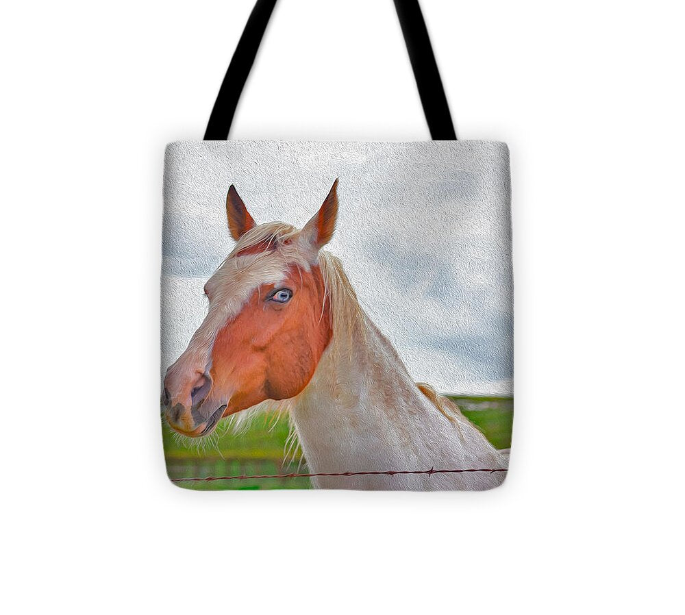 Cute Horse Mixed Media Art - Tote Bag