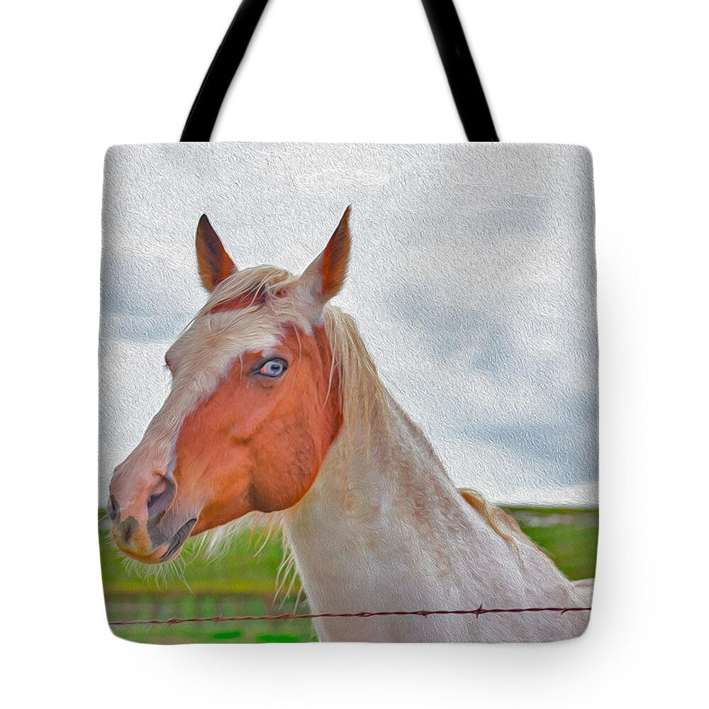 Cute Horse Mixed Media Art - Tote Bag