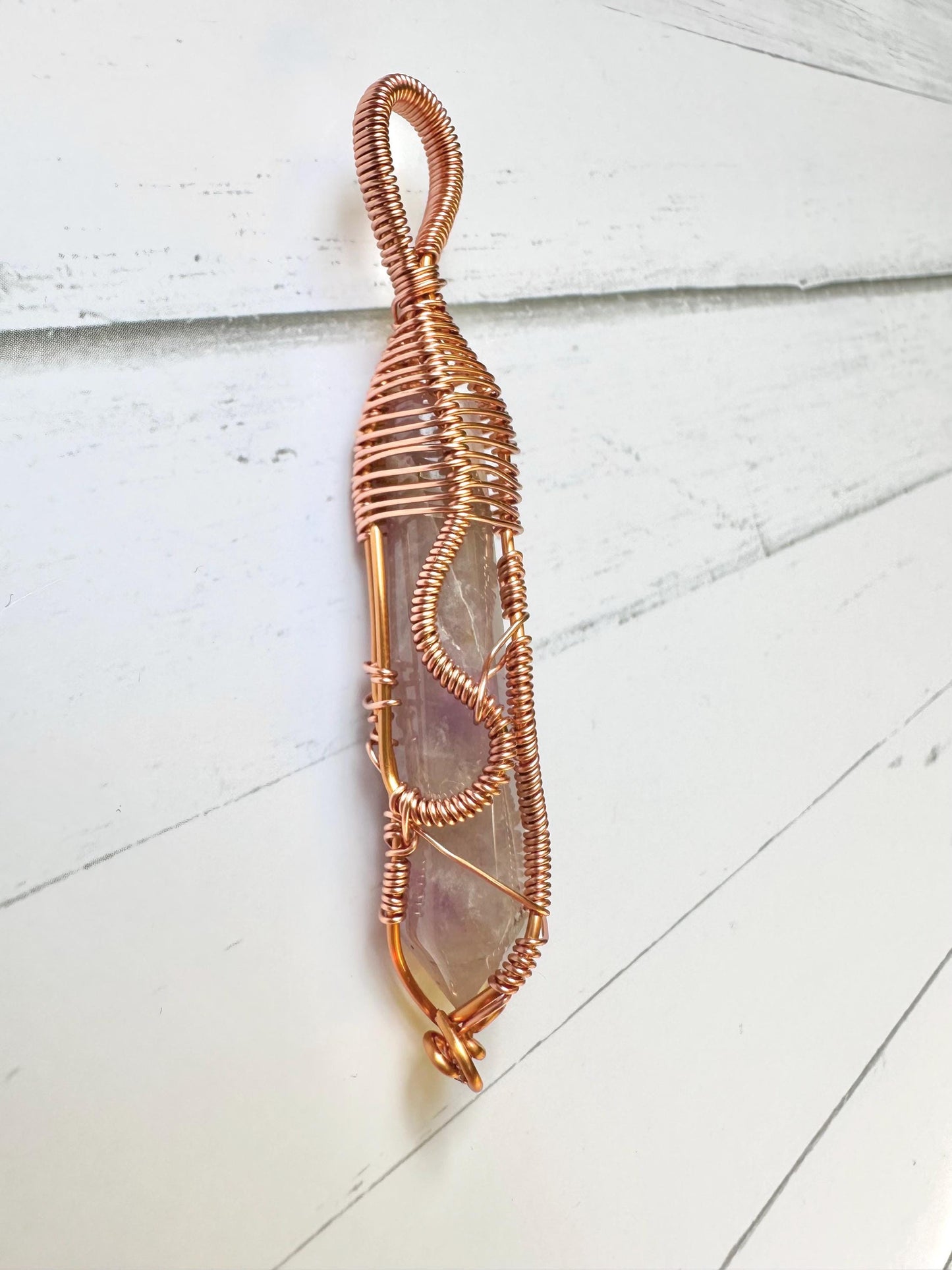 Calming Amethyst Wand Wrapped in Copper