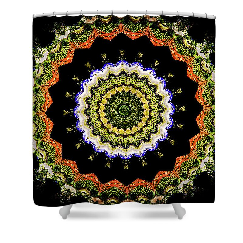 Dark and Light Abstract Mandala - Shower Curtain